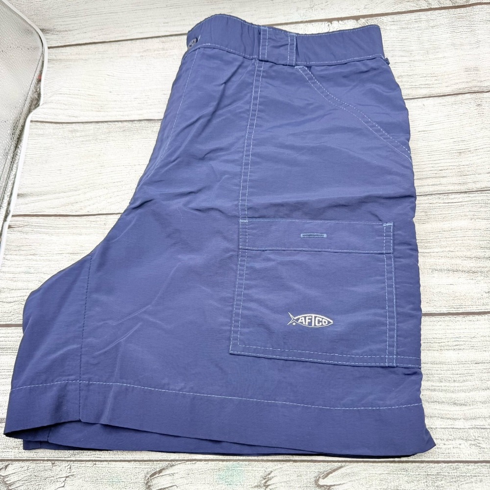 Aftco Shorts Mens 38 Bluewater Active Fit The Original Fishing Blue M102 Preppy